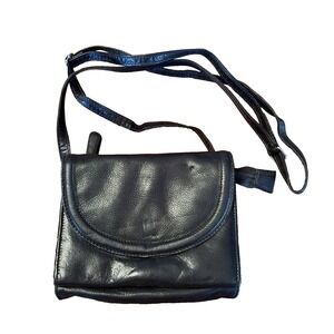 OSGOODE MARLEY Black Leather Multi Pocket Urbanizer Drop Down Organizer Crossbod